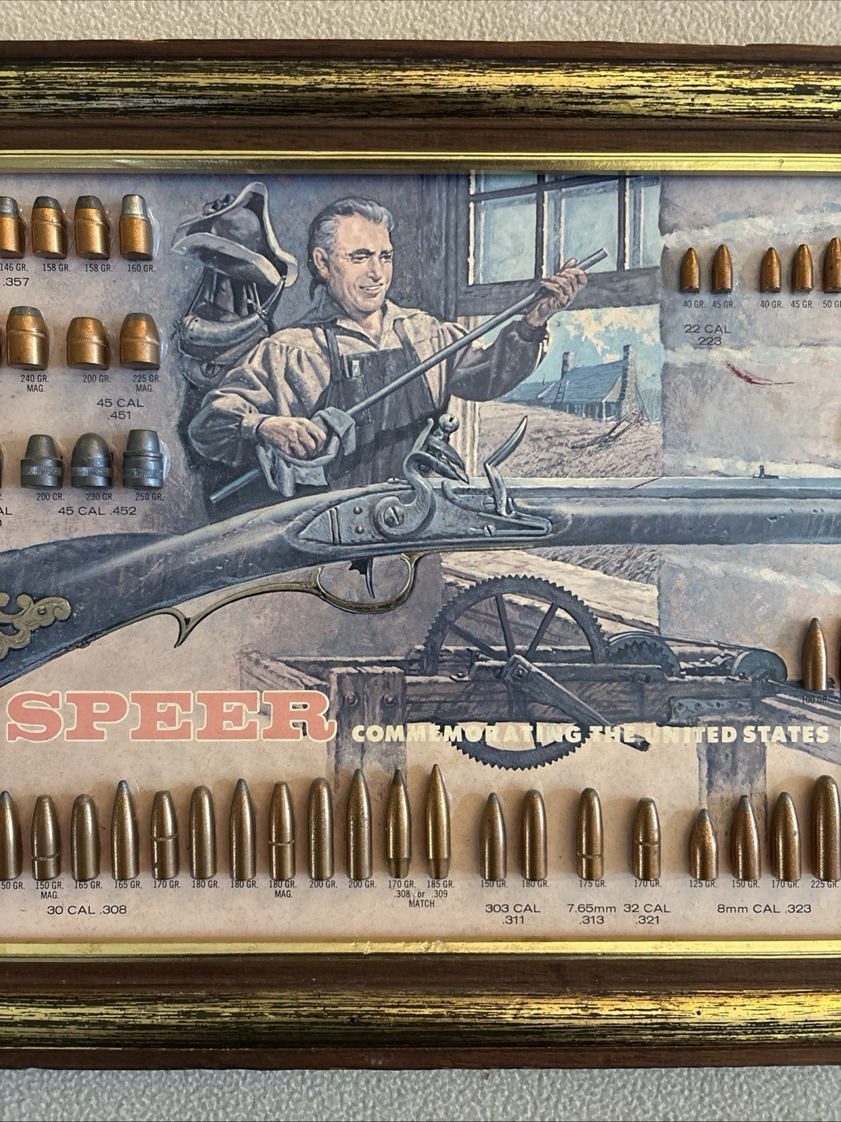 Vintage 1976 Speer Store Display Bullet Chart Board United States Bicentennial