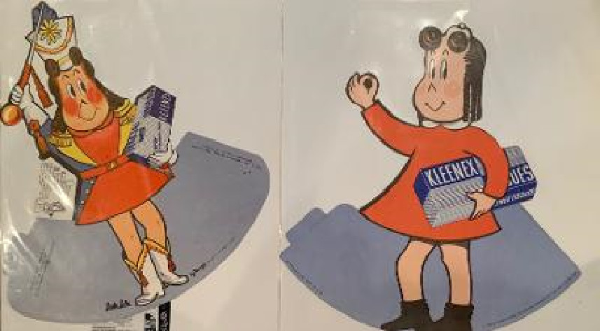 1950’s Vintage Little Lulu Kleenex UNUSED Counter Promo Stand-up Display of 2!