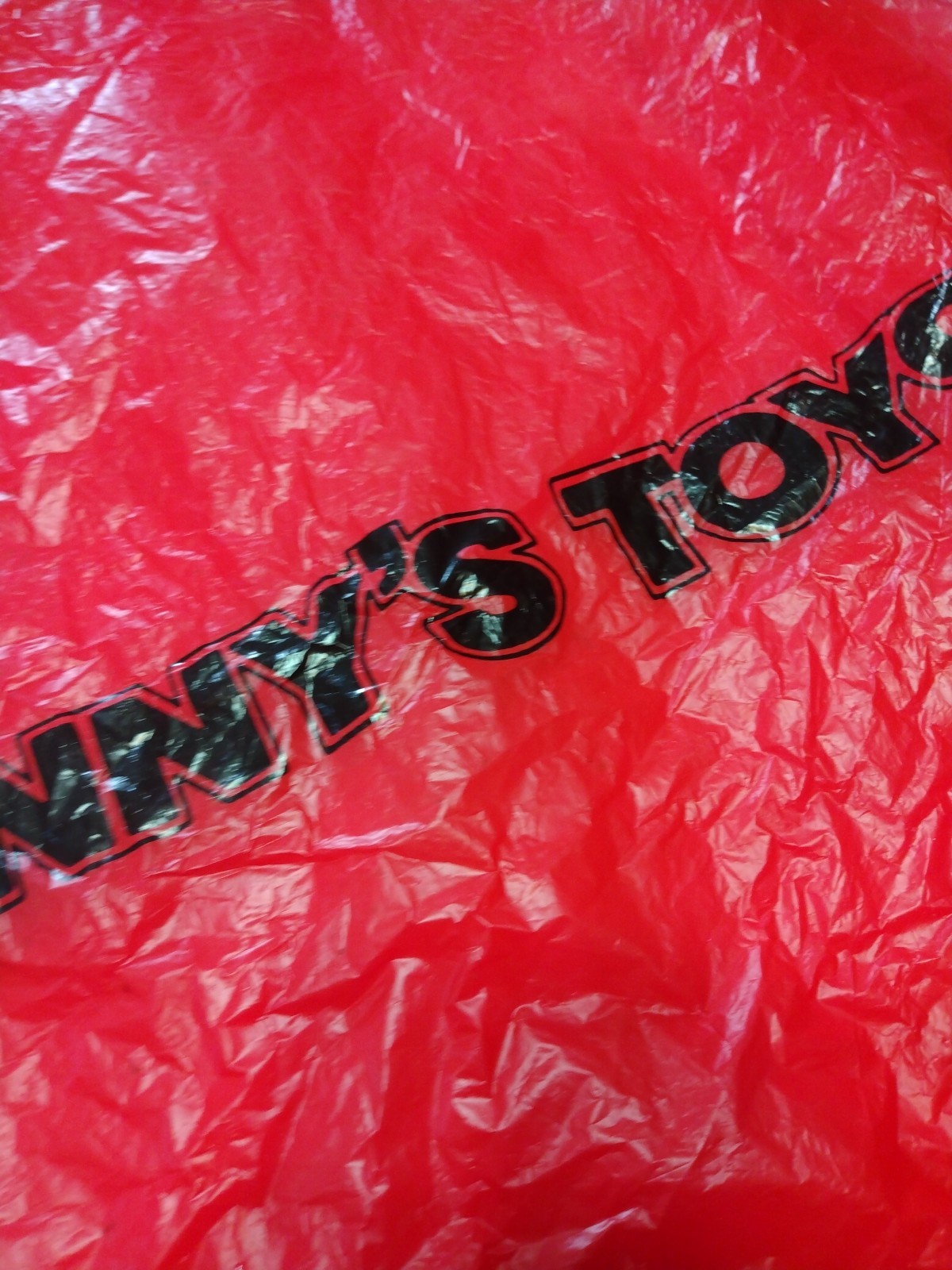 Huge Used Vintage Red Johnny’s Toys Latonia Kentucky Shopping Bag