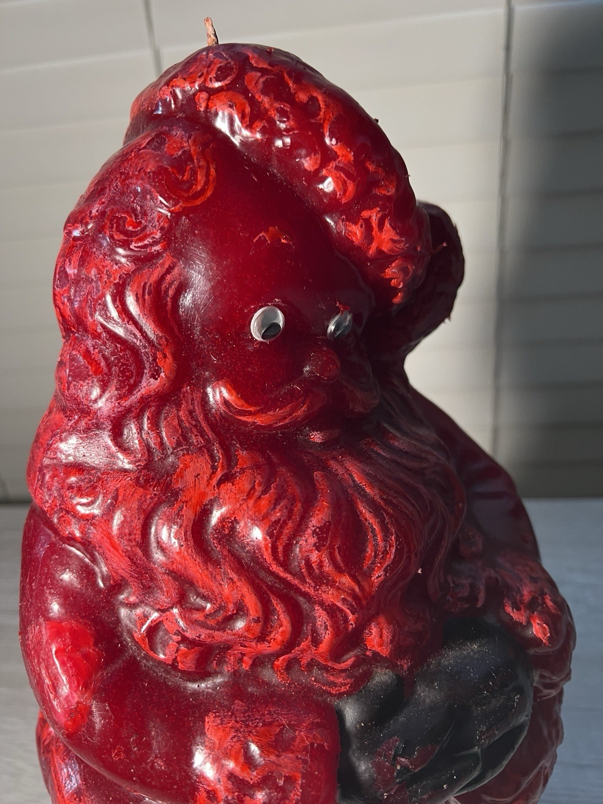 Rare MCM Tavern Candle Solid Wax SANTA Store Display 24” Vintage Christmas Grail