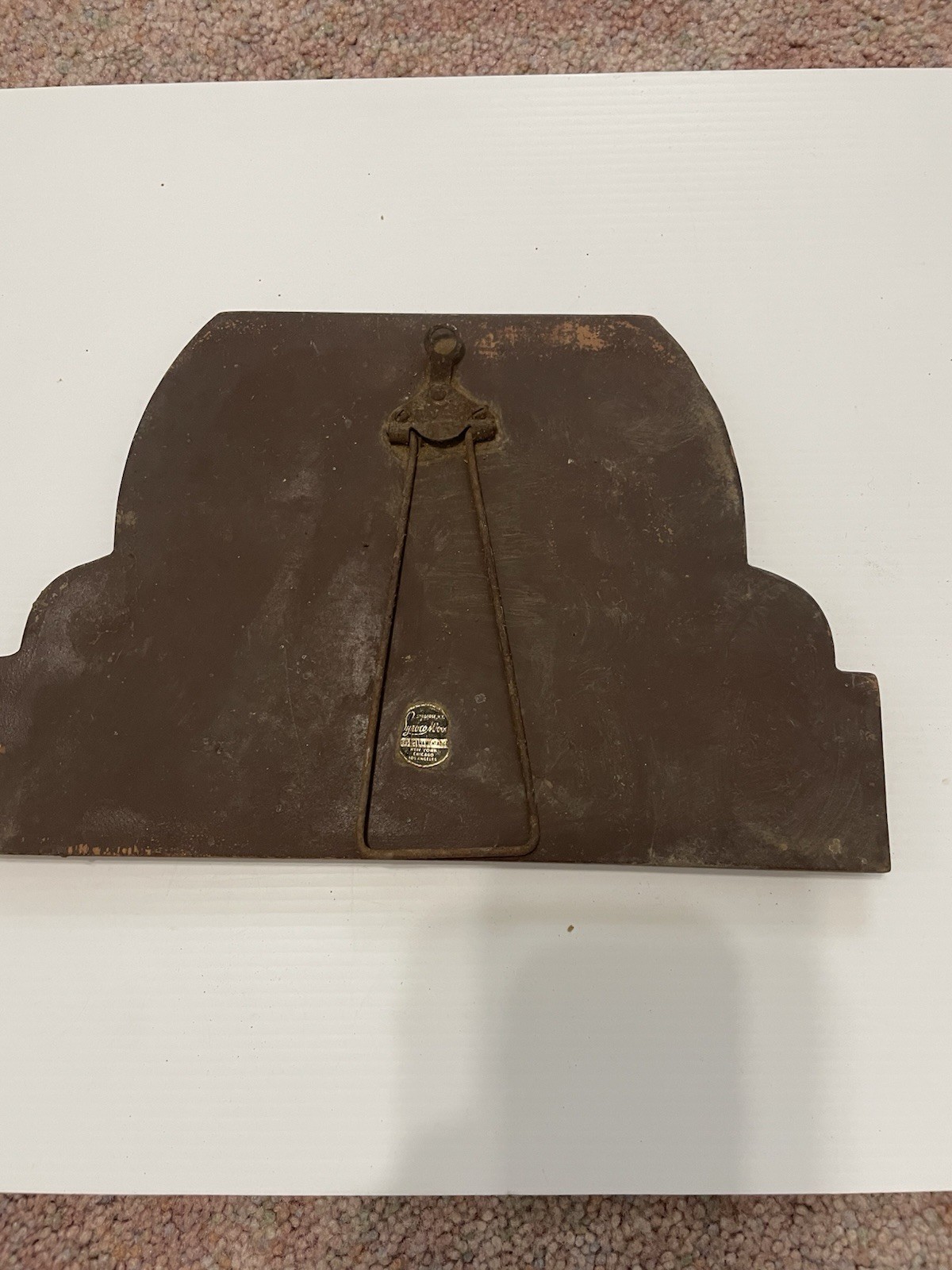 VTG Emerson TV Radio Dealers Store Counter Display Plaque Stand Advertisement
