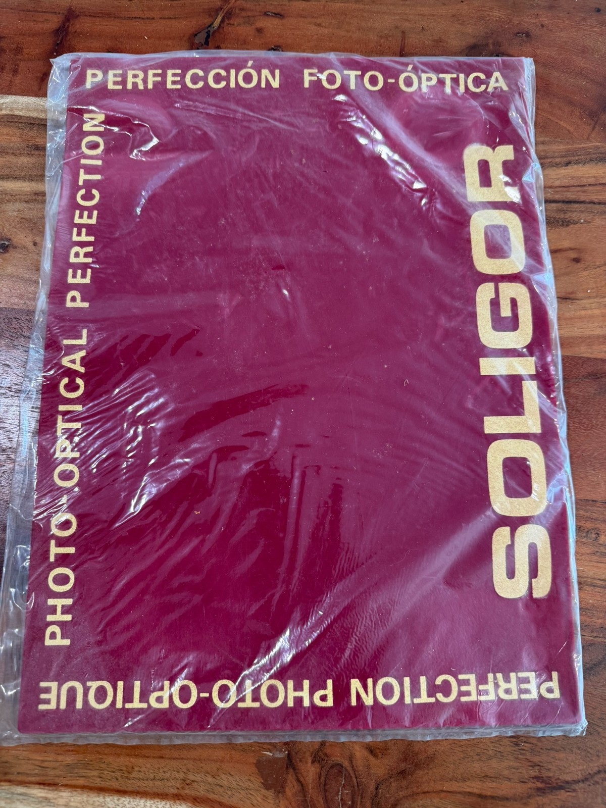 Vintage Soligor Camera Dealer Advertising Counter Mat Red Velvet 11×14 Display