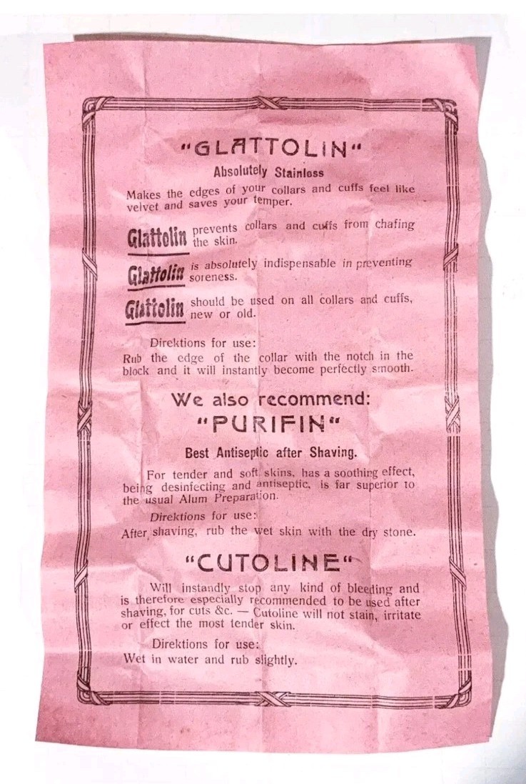 3 CASE Lot 12 Per Case! Antique 1910 GLATTOLIN NOS Wax Collar Remedy Display NEW