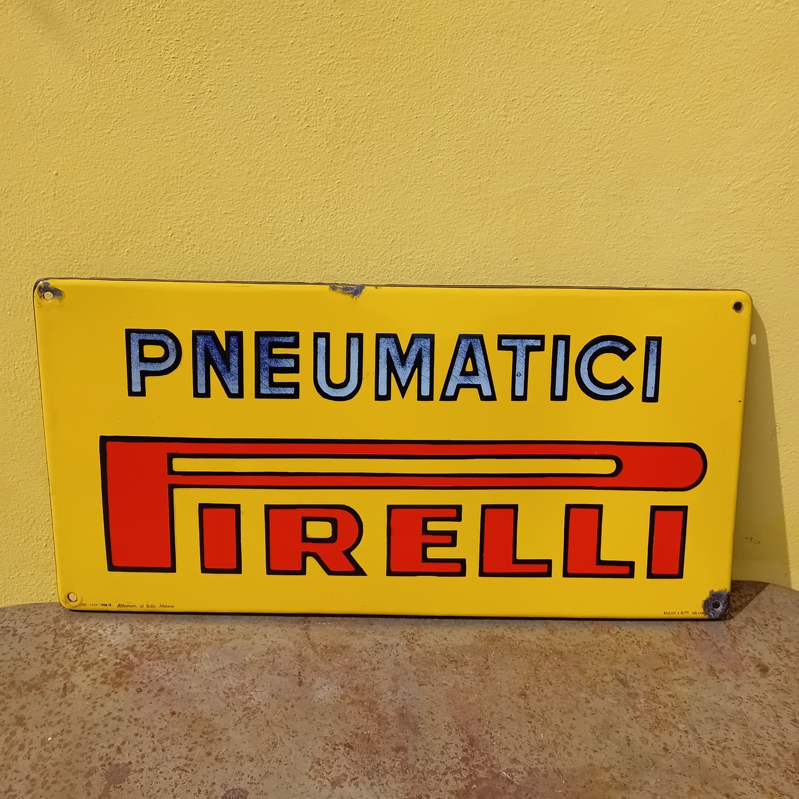 Pirelli Tyres Enamel Table Sign
