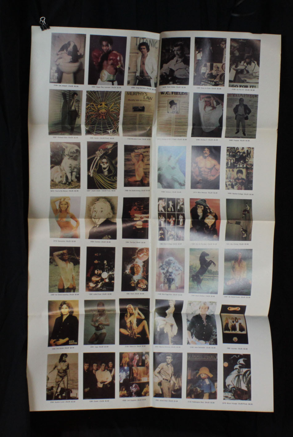 Vtg Amusement Store Display Poster Advertisement Salesman Famous Stars 60s 70s