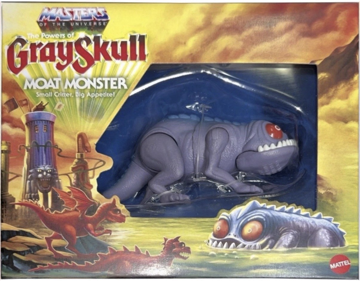 MOTU Eternia with King Grayskull / Moaty and 40th Display Box for figures.