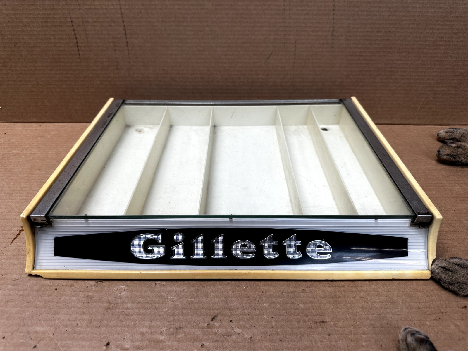 1950s Vintage Gillette Counter Top Display Case Americana Memorabilia
