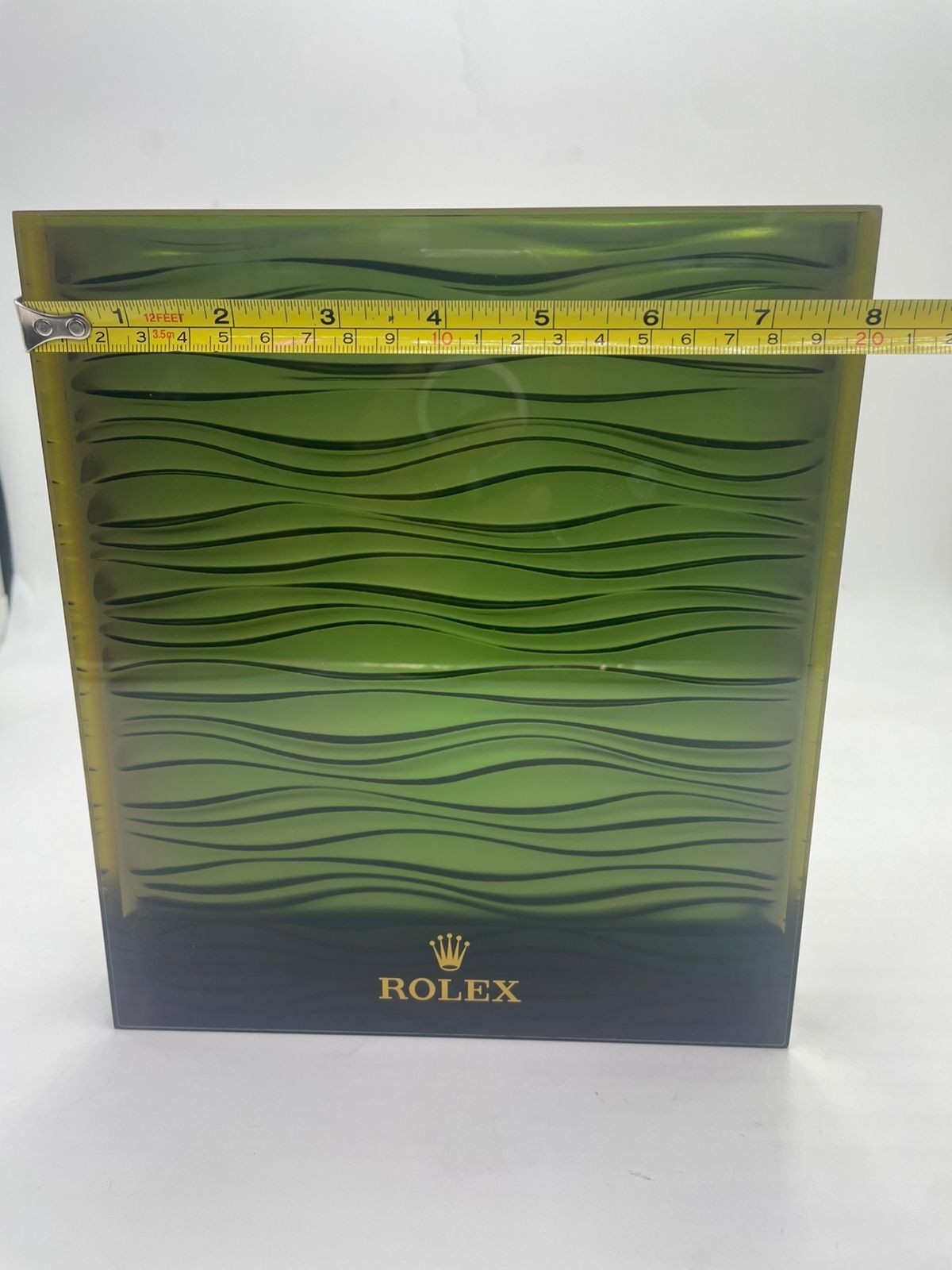 Rolex Store Acrylic Green Waves Display 9×8 In Rare Great Condition
