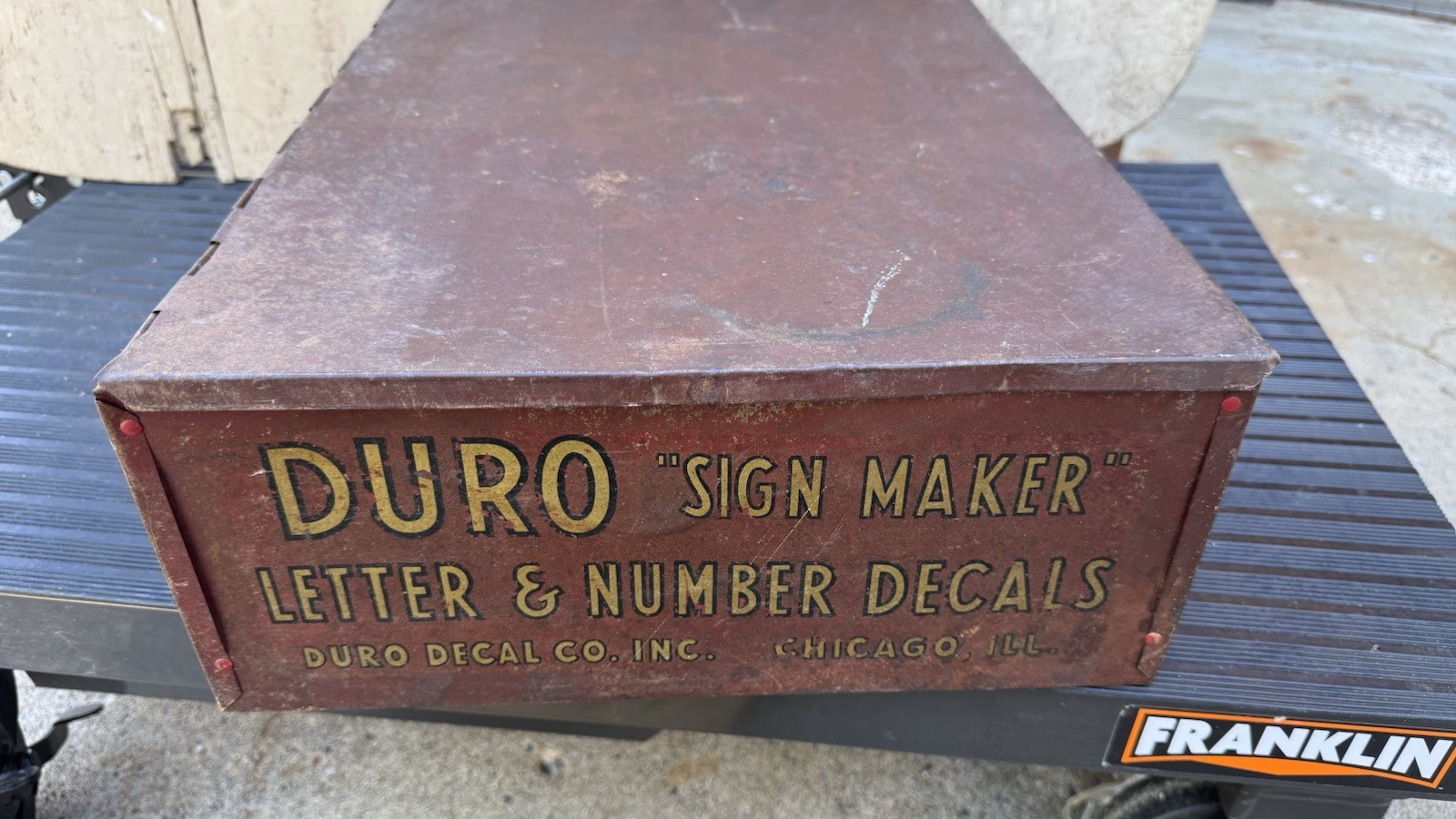 DURO Decal Co Sign Maker Letter & Number Decals Red Metal Vintage Store Display