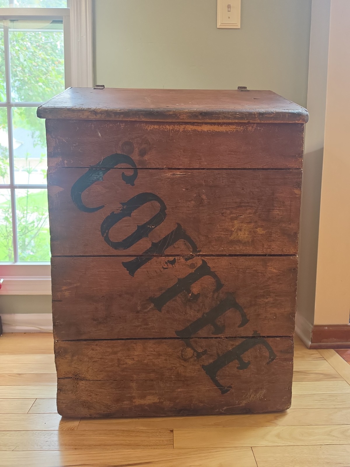 Antique Primitive Coffee General Store Display Bin Storage Box Farm Country READ