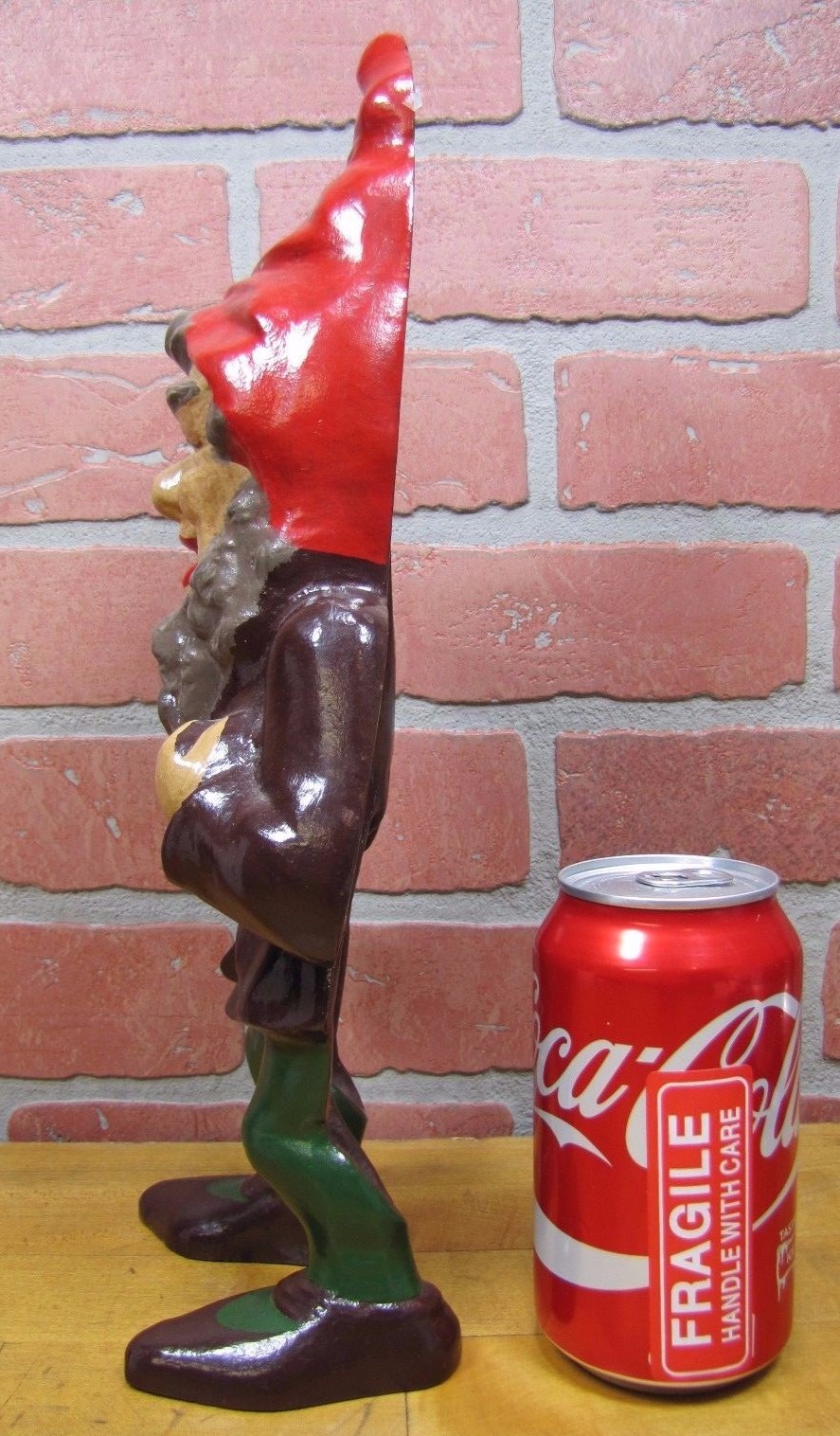 DICK BROS READING PA GNOME Original 1930s Cast Iron Doorstop Fabulous Art Statue