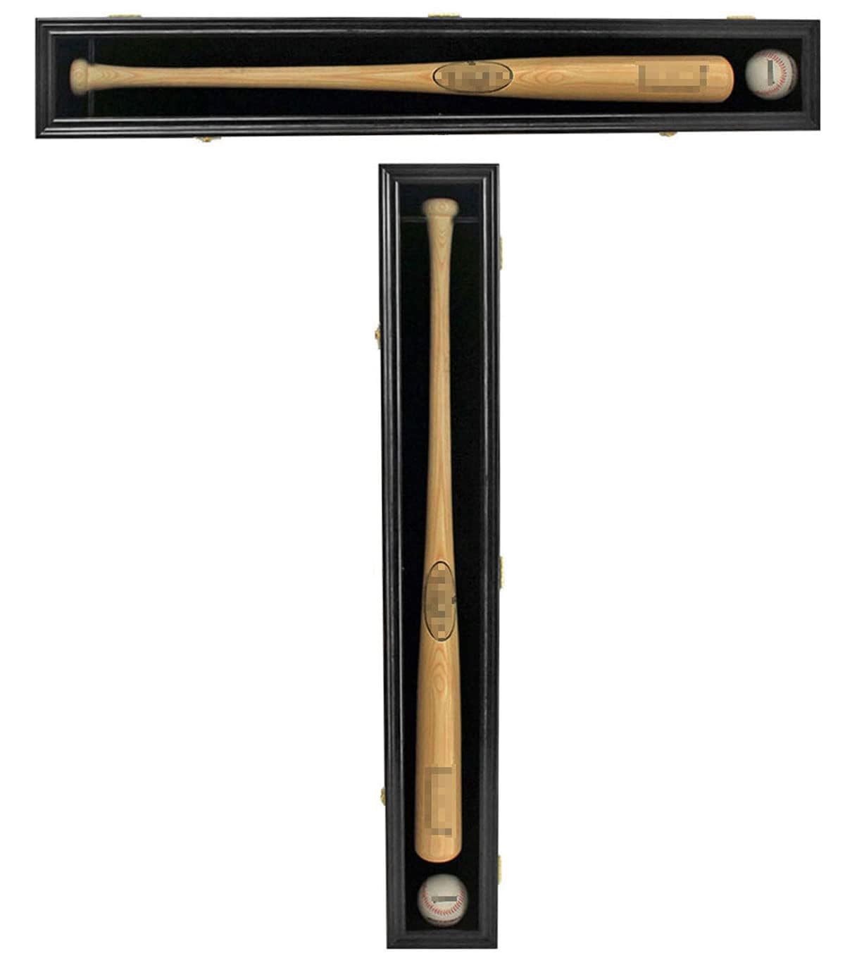 DisplayGifts Pro Collector’s Baseball Bat Display Case Frame Black Finish