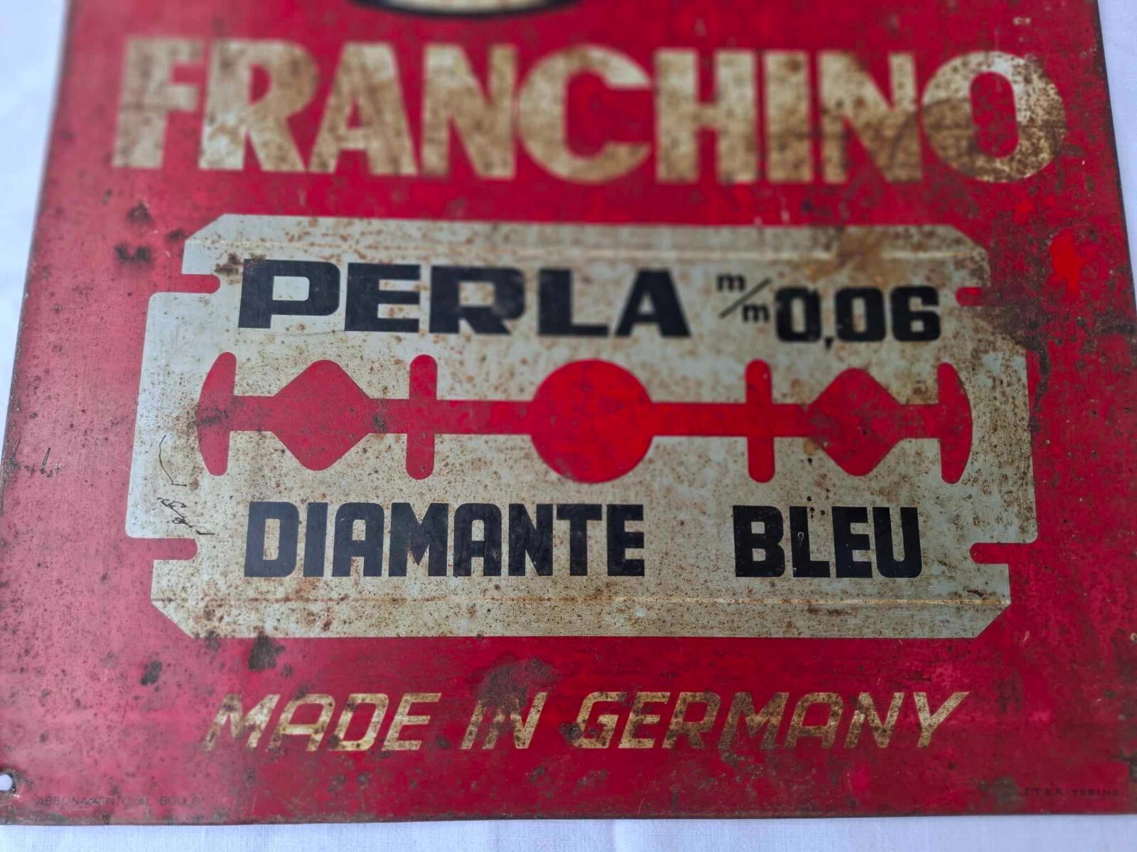 VINTAGE ADVERTISING SIGN FRANCHO BLADE FOR SAFETY RAZOR 1920 ORIGINAL