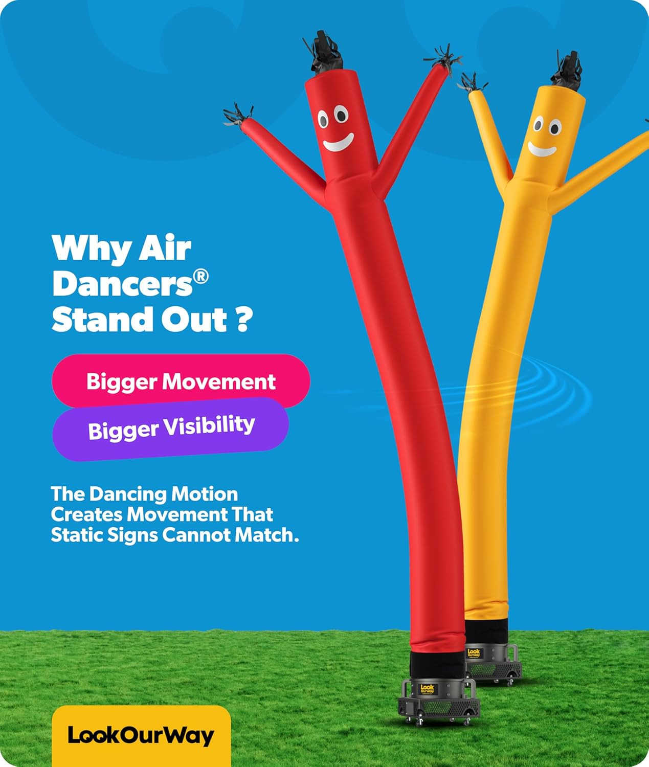 Air Dancers Inflatable Tube Man Attachment – 20 Feet Tall Wacky Waving Inflatabl