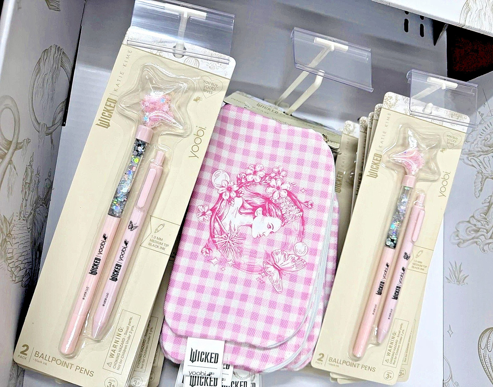 Wicked Store Display – Stationary – Green – Pink – New – 54 Items