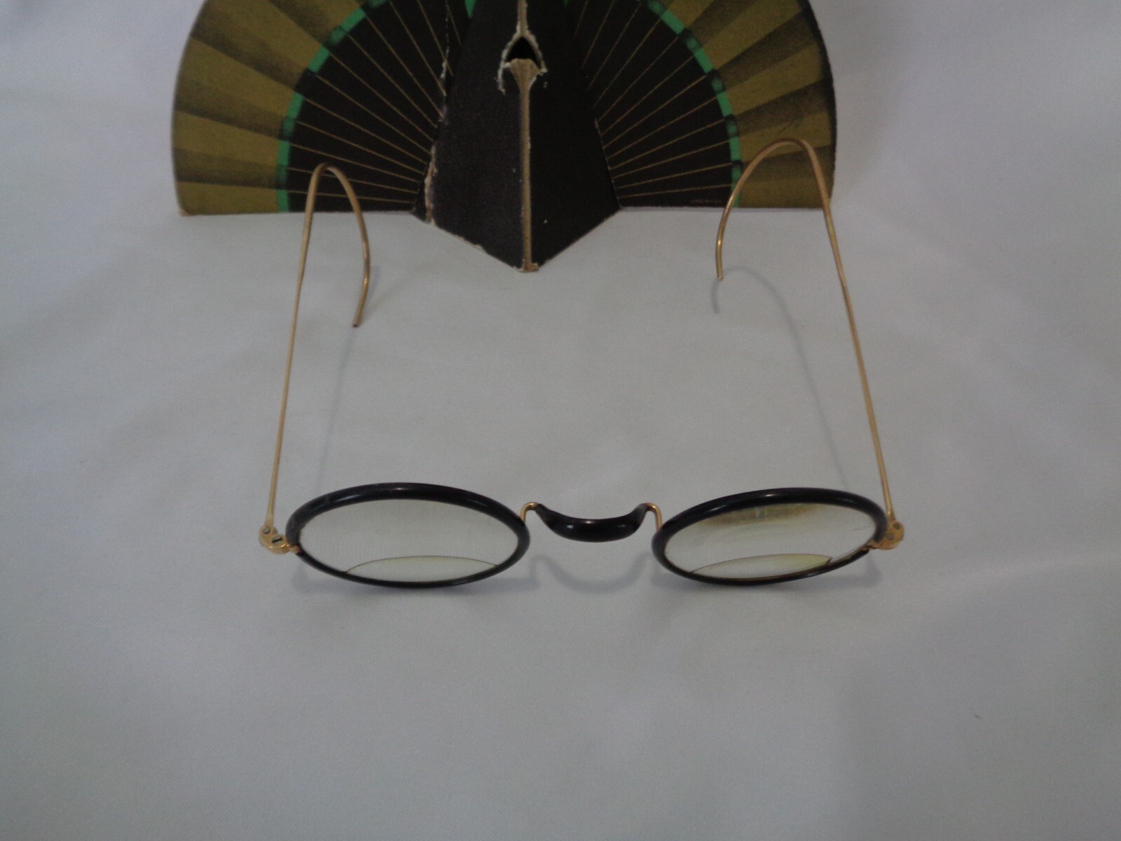 Old Store Display Arista Natural Gold Black Rim Eyeglasses Bifocal
