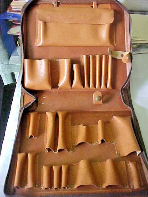 Vintage Salesman Sample Bag Handled Tote Case Zip Closure 25 Inserts Inside
