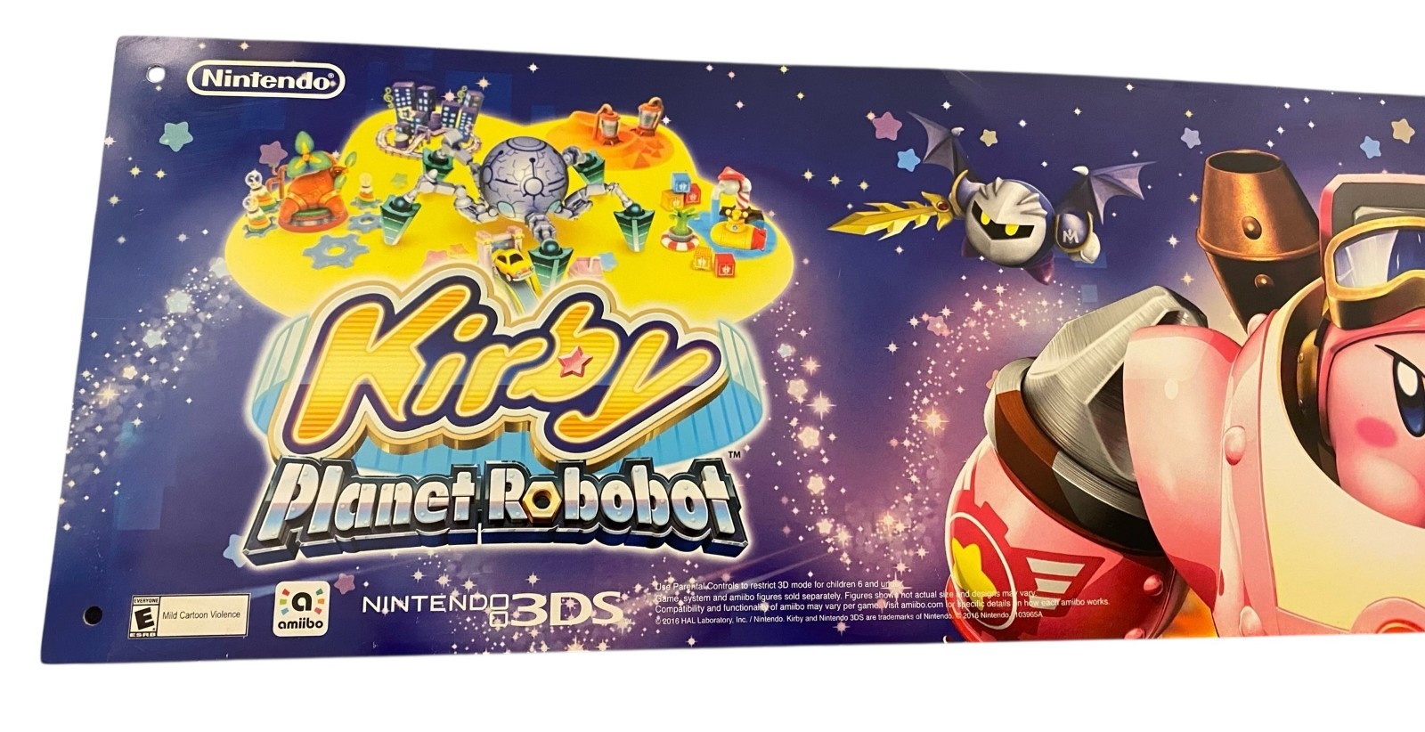 Nintendo 3DS Promo Store Display Sign Kirby Planet Robobot 36″ x 7″