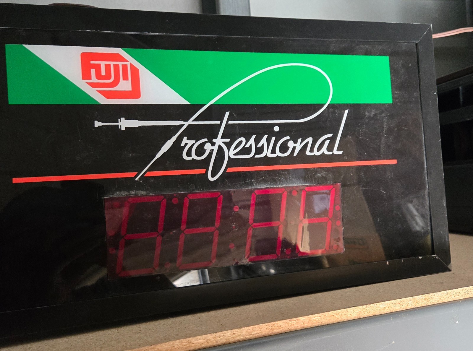 VINTAGE FUJI FILM PROFESSINAL LIGHTED ADVERTISING SIGN W/ DIGITAL CLOCK ANALOG