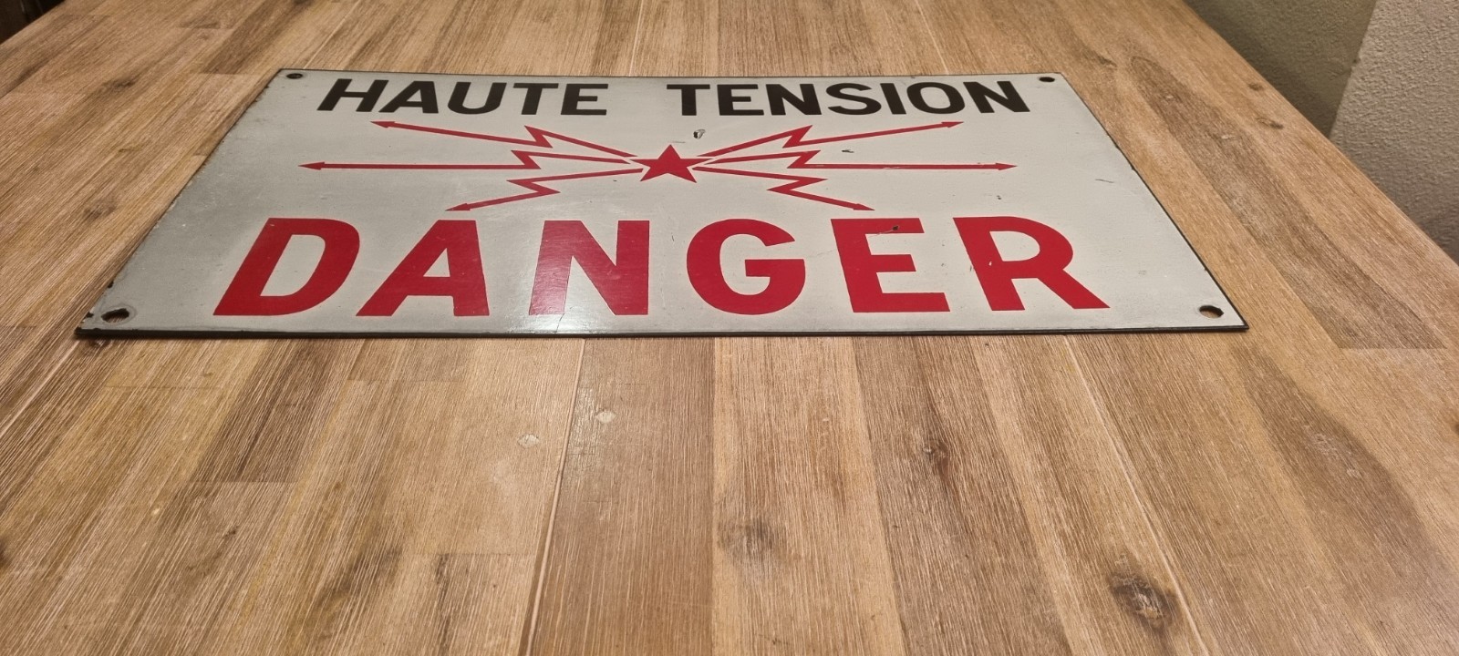 Haute Tension Danger Sign France 1983 Original Large 60×36 Cm …