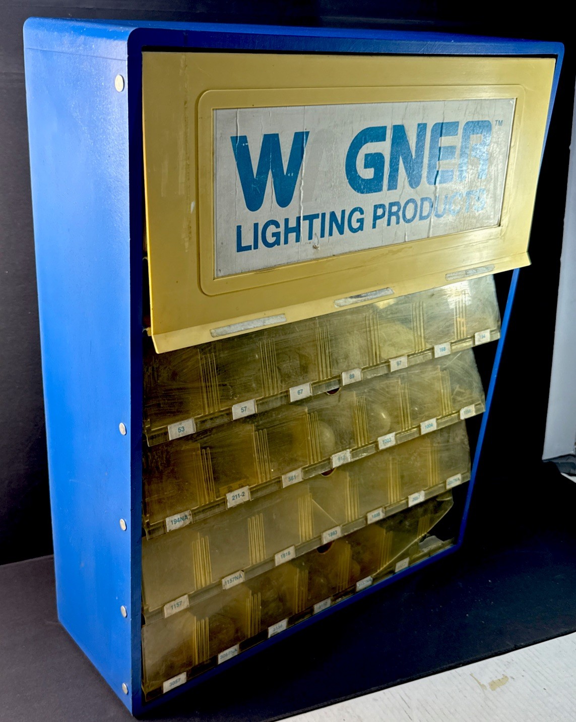 Vintage Wagner Lighting Display Metal Wall Cabinet Garage Shop Mancave W/things