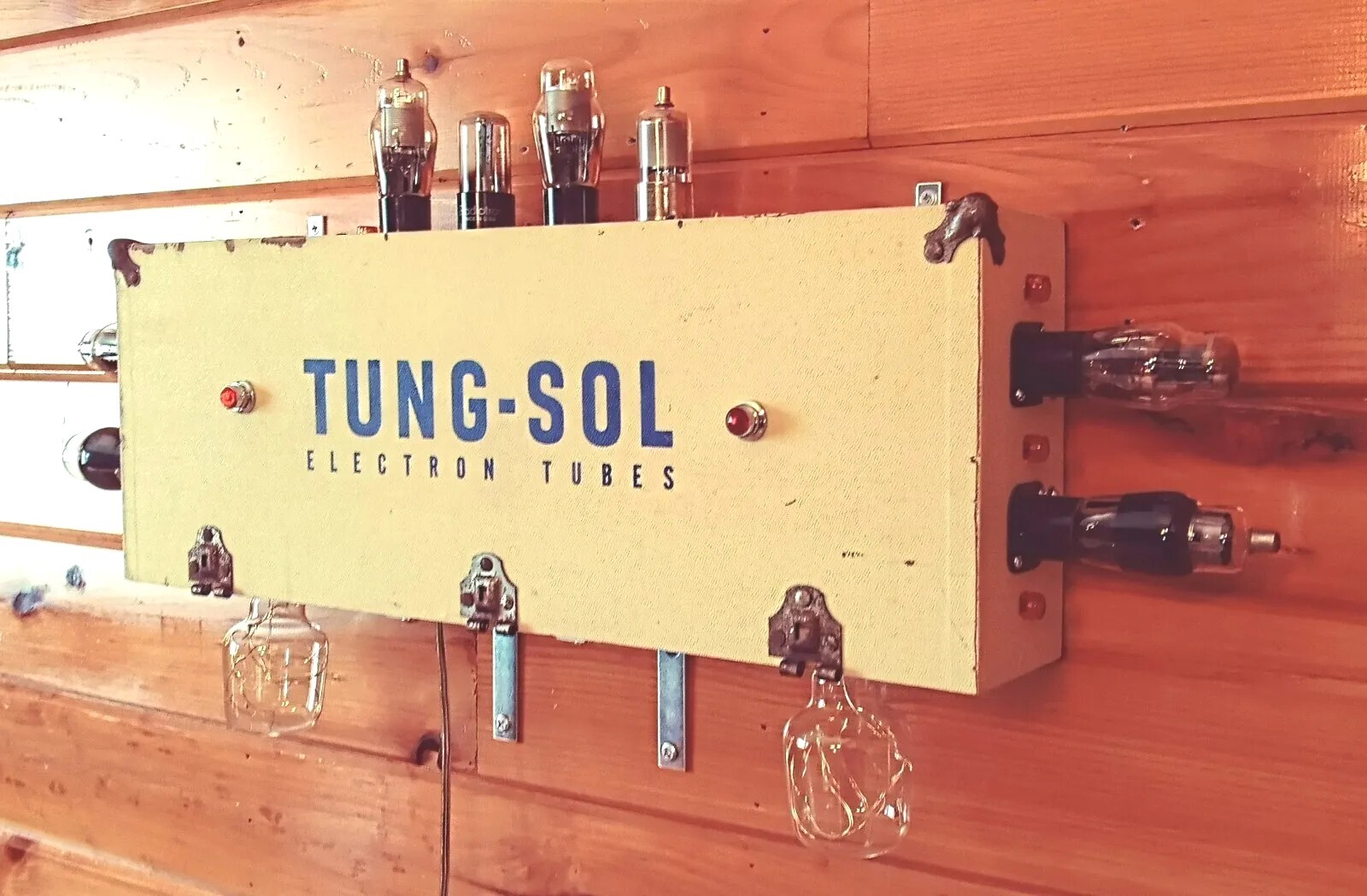 Vintage Folk Art Lighted Sign Advertising Display Tung-Sol Electron Power Tube