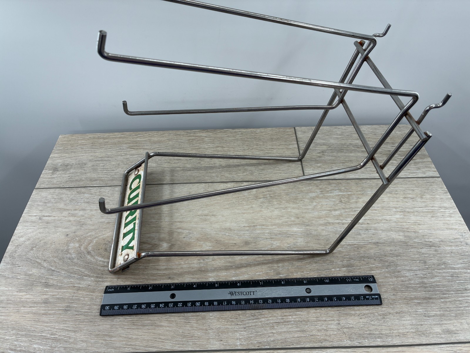 Vintage Curity First Aid Retail Store Display Rack Metal wire Countertop Rack