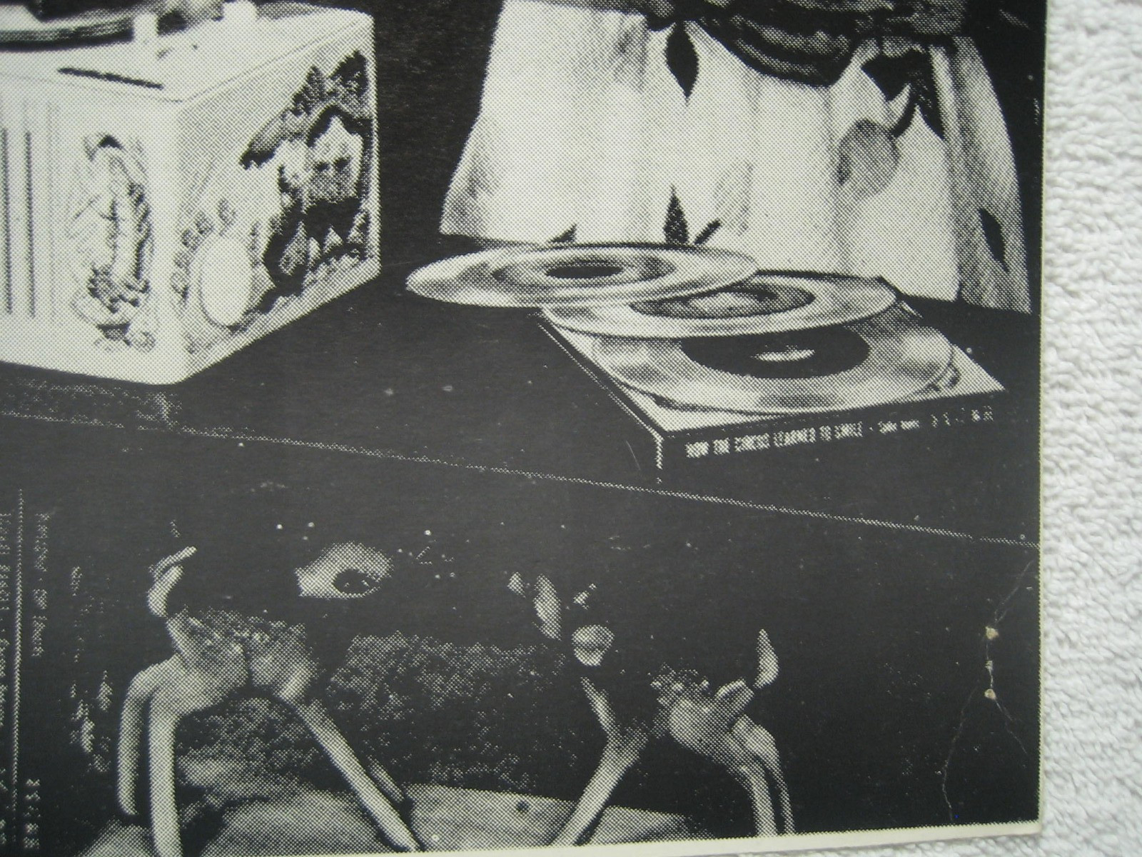 Cardboard Store Display Sign 1960s Children 45rpm Record Player 13inx17in Large!