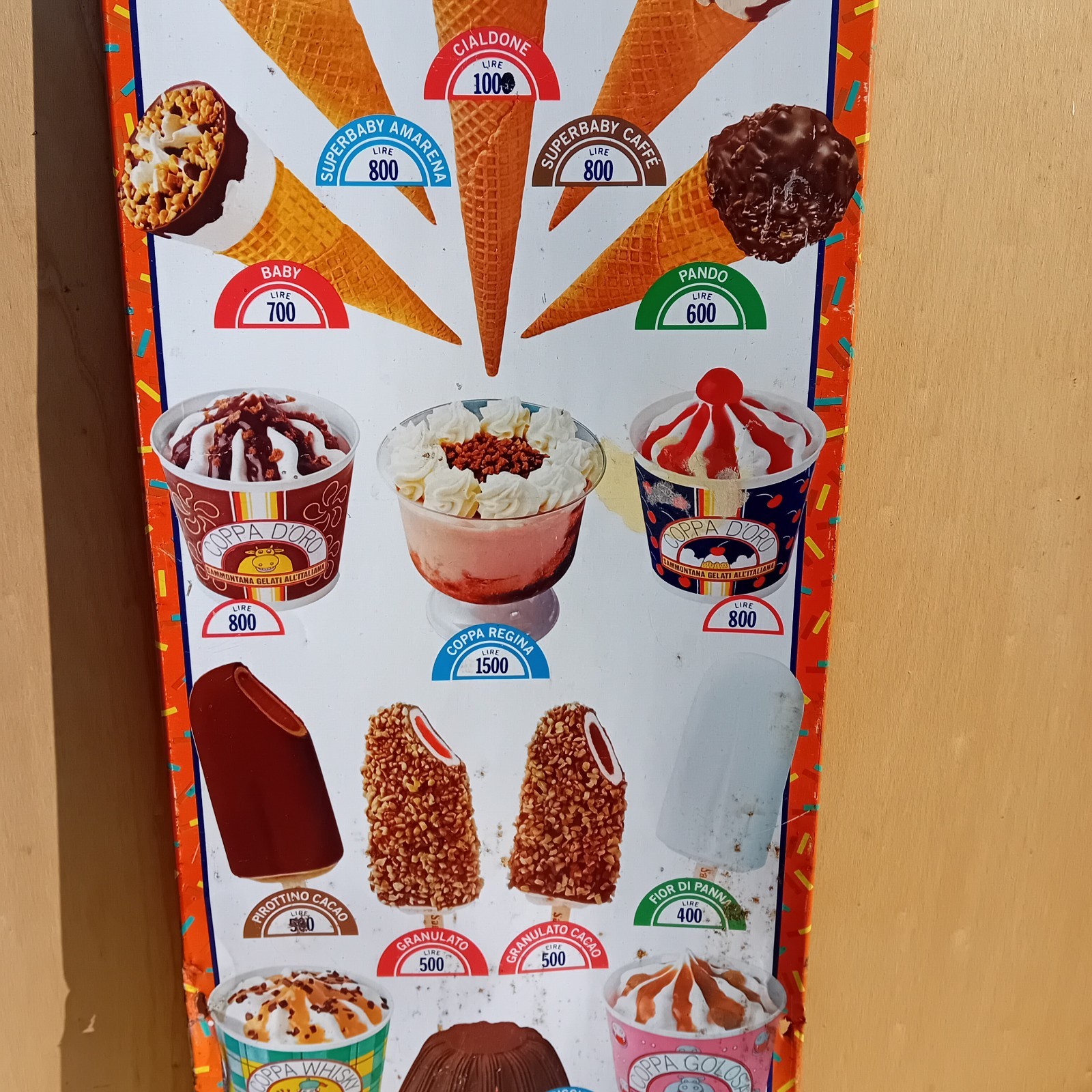 Sammontana Ice Cream Table Sign