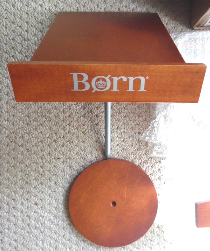 1 BORN standing Shoe Holder & 5 BORN Slat Wall Shelves, NIB, classy nice