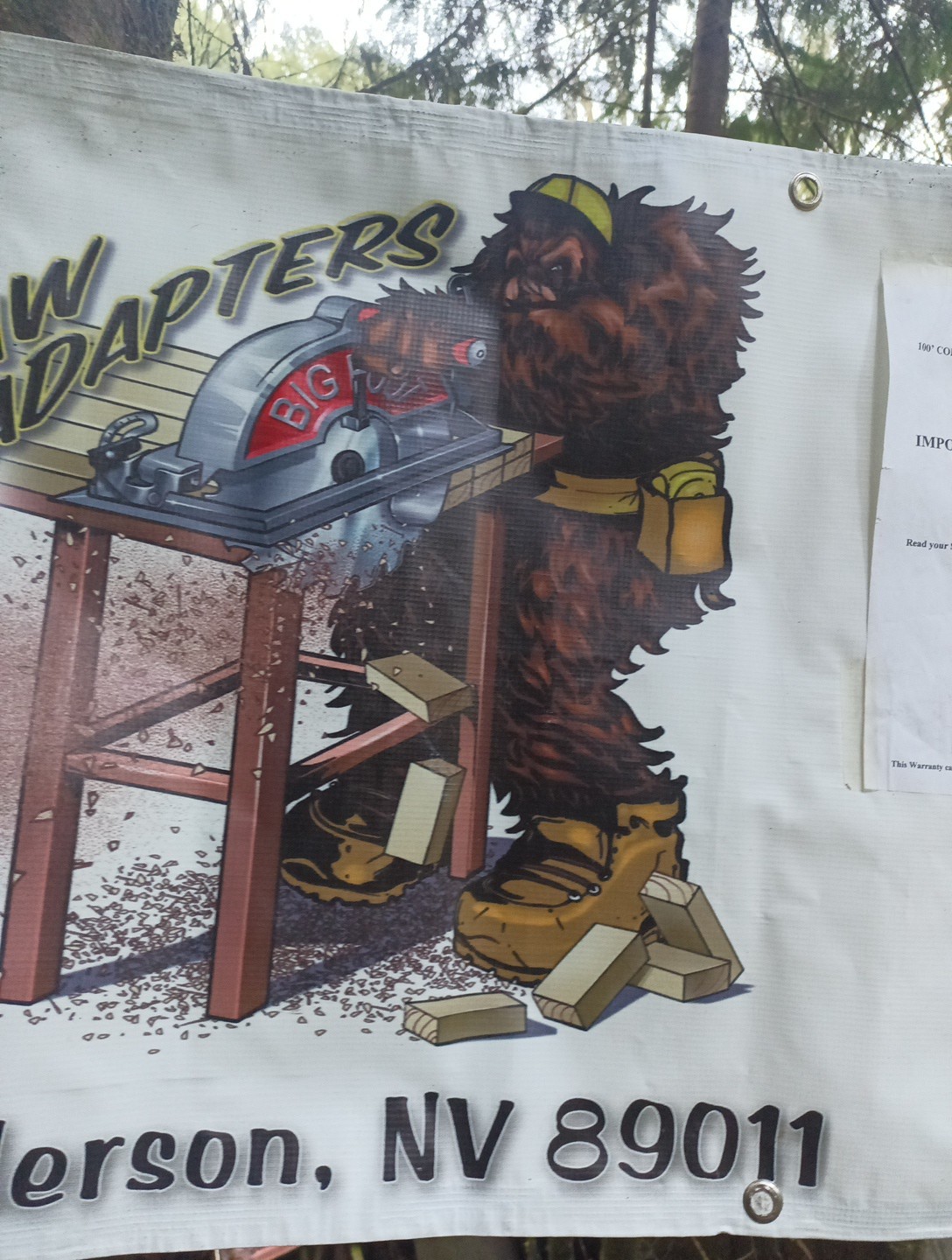 Vintage Big Foot Tools Advertising Banner 68×21.5 In RARE