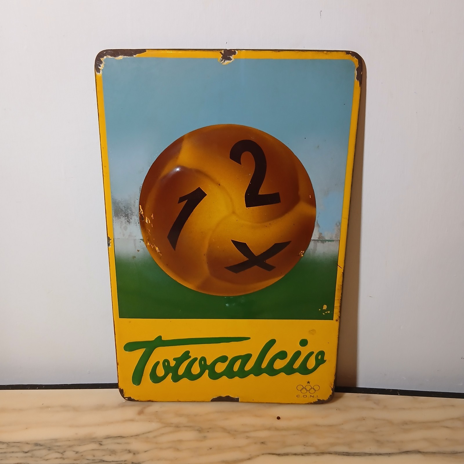 Totocalcio Enamel Table Sign