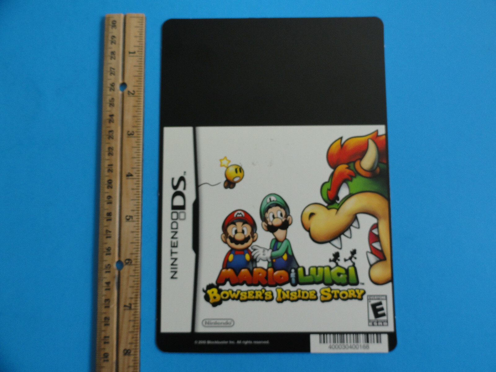 NINTENDO DS MARIO & LUIGI BOWSERS…BLOCKBUSTER VIDEO BACKER CARD 5″X8″ -NO GAME