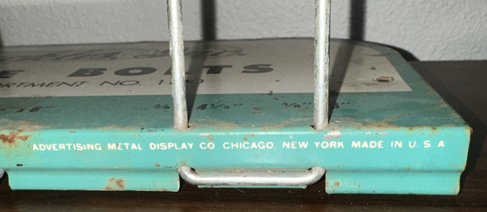 VTG TURNBUCKLES INC. “TURN BUCKLES & EYE BOLTS” METAL STORE DISPLAY. SEA-FOAM