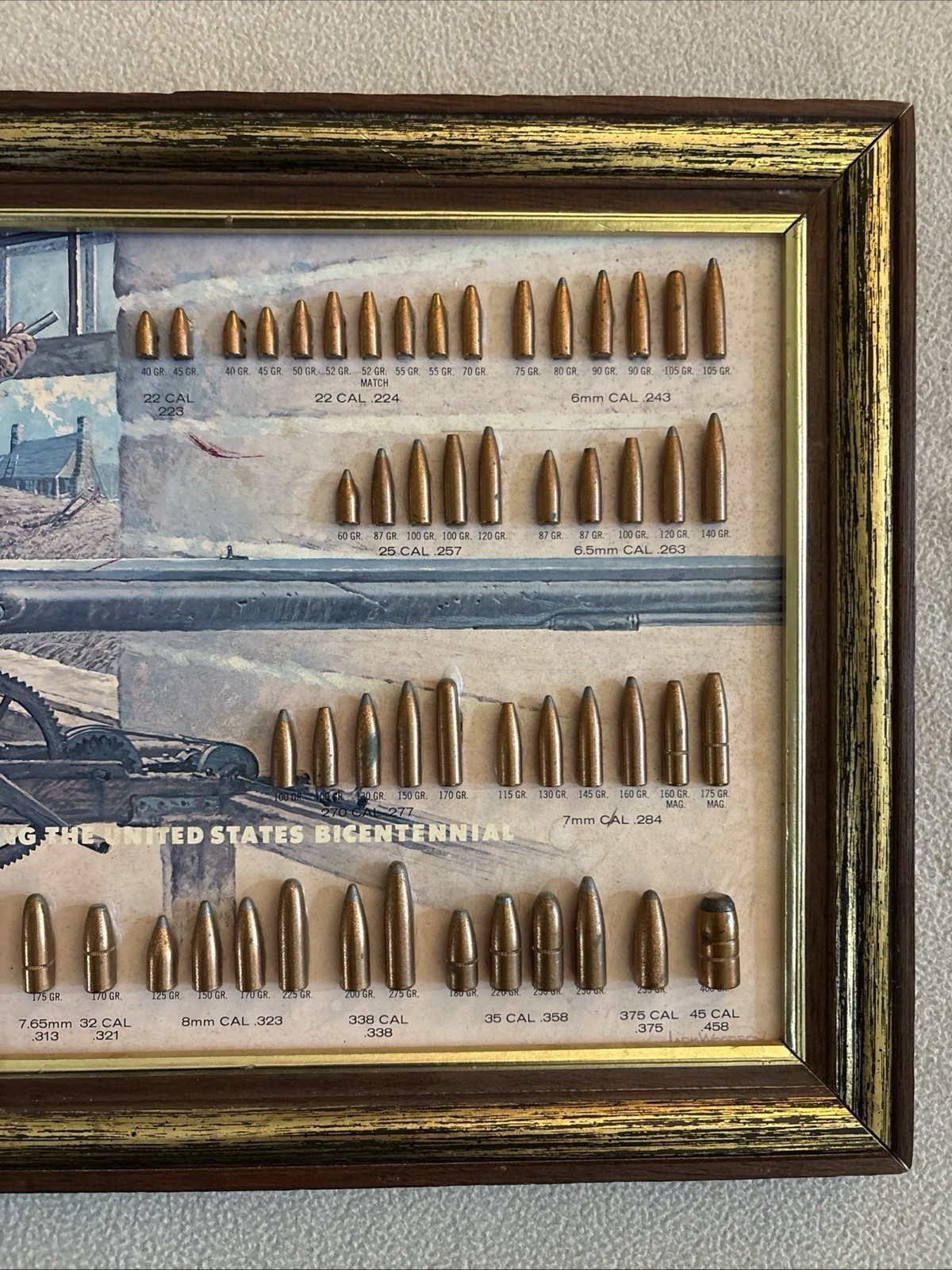 Vintage 1976 Speer Store Display Bullet Chart Board United States Bicentennial