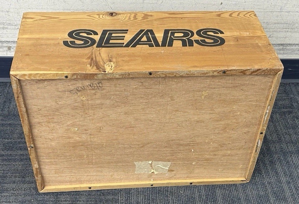 Vintage Collectible SEARS Wooden Box Crate Store Display 24” X 16” X 10.5”