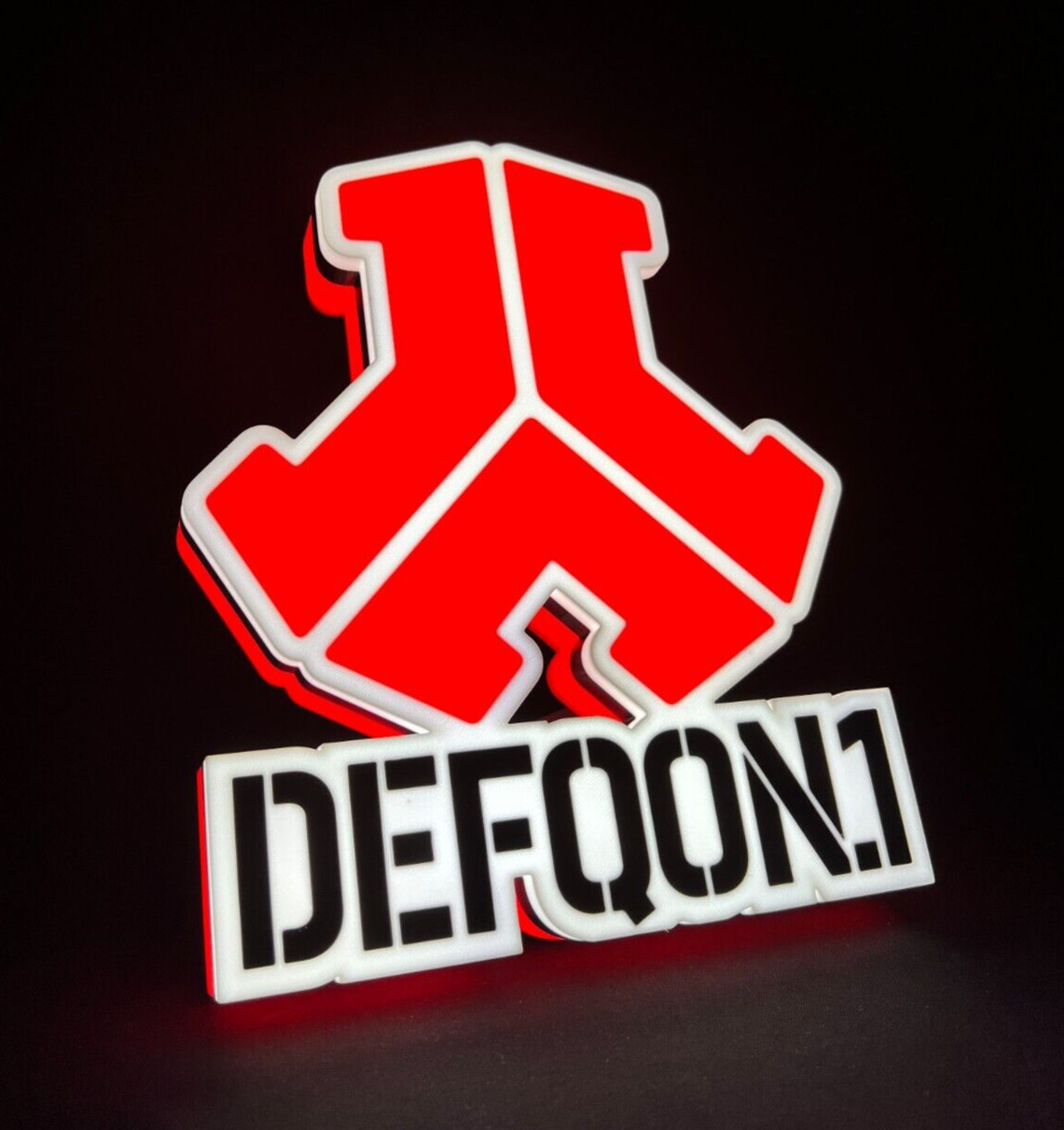 Defqon.1 light sign license plate Defqon lighted sign logo