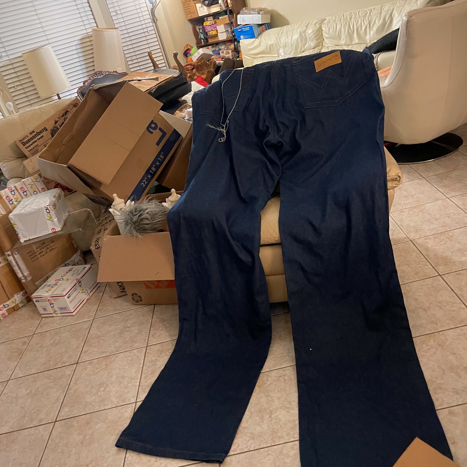 Rare Vintage Wrangler HUGE GIANT Blue Denim Jeans 7 Feet Long Store Display