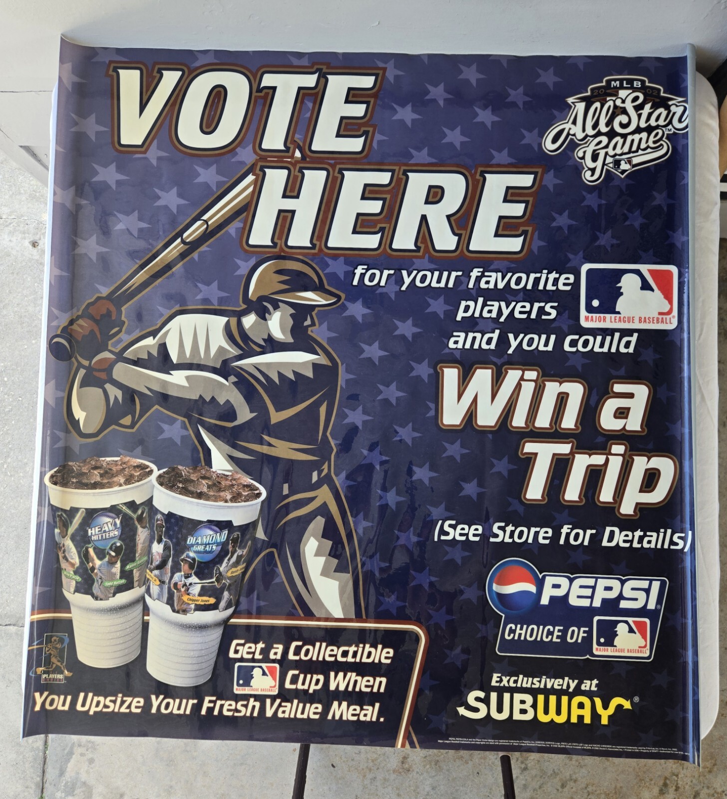 KEN GRIFFEY JR PEPSI PROMO WINDOW CLING STORE DISPLAY MIKE PIAZZA CHIPPER JONES
