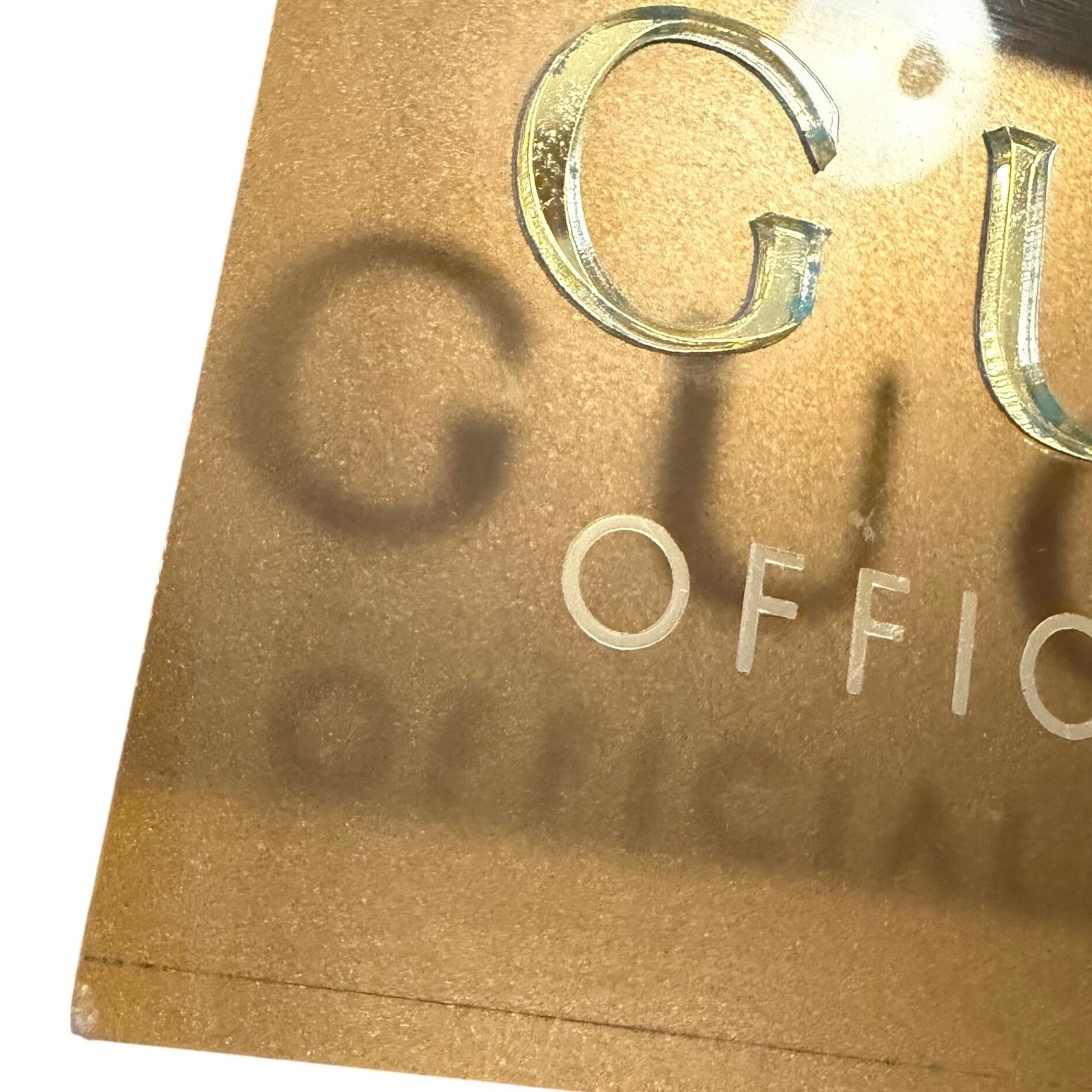 Gucci Official Dealer Lucite Logo Sign Gold Acrylic Display Block Boutique Decor