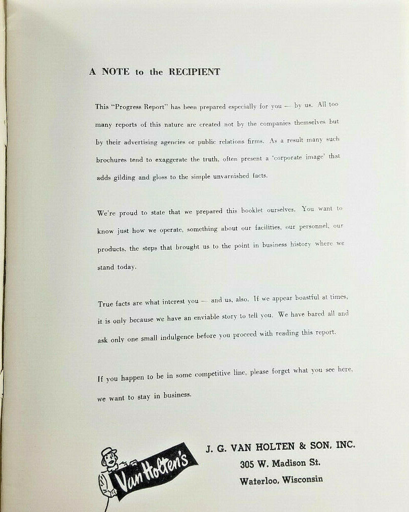 Progress Report J.G. Van Holten 1960 Wisconsin Satirical Comedy Rare
