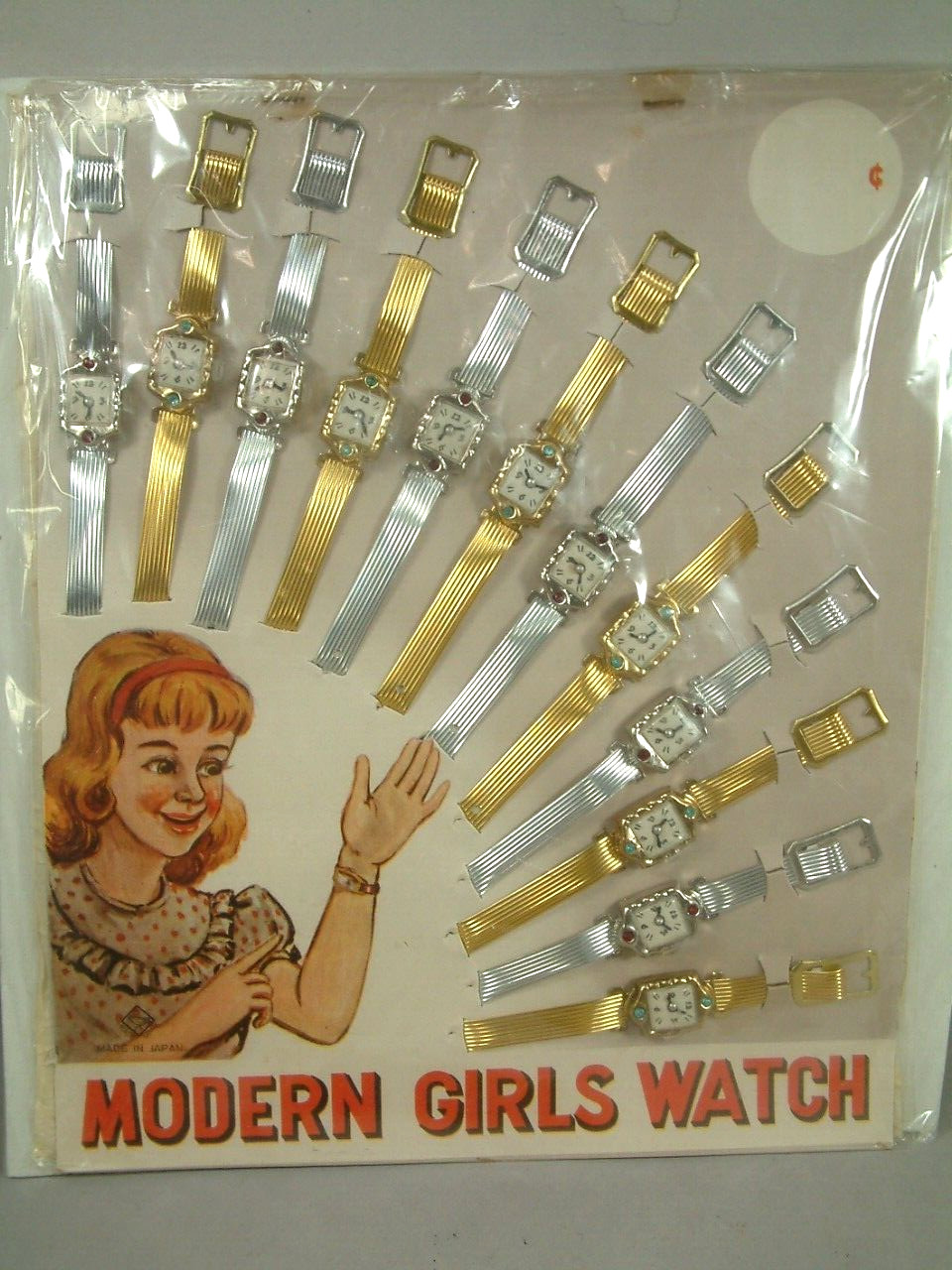 1950s Store Display Girls Toy Wrist Watches Rare Japan WOW!