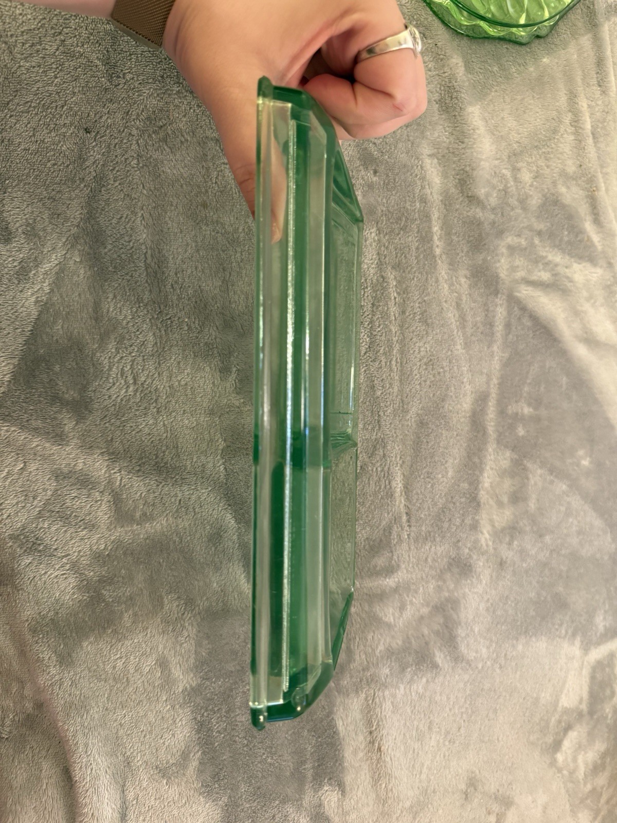 Clarks Teaberry Gum Display Tray Uranium Glass