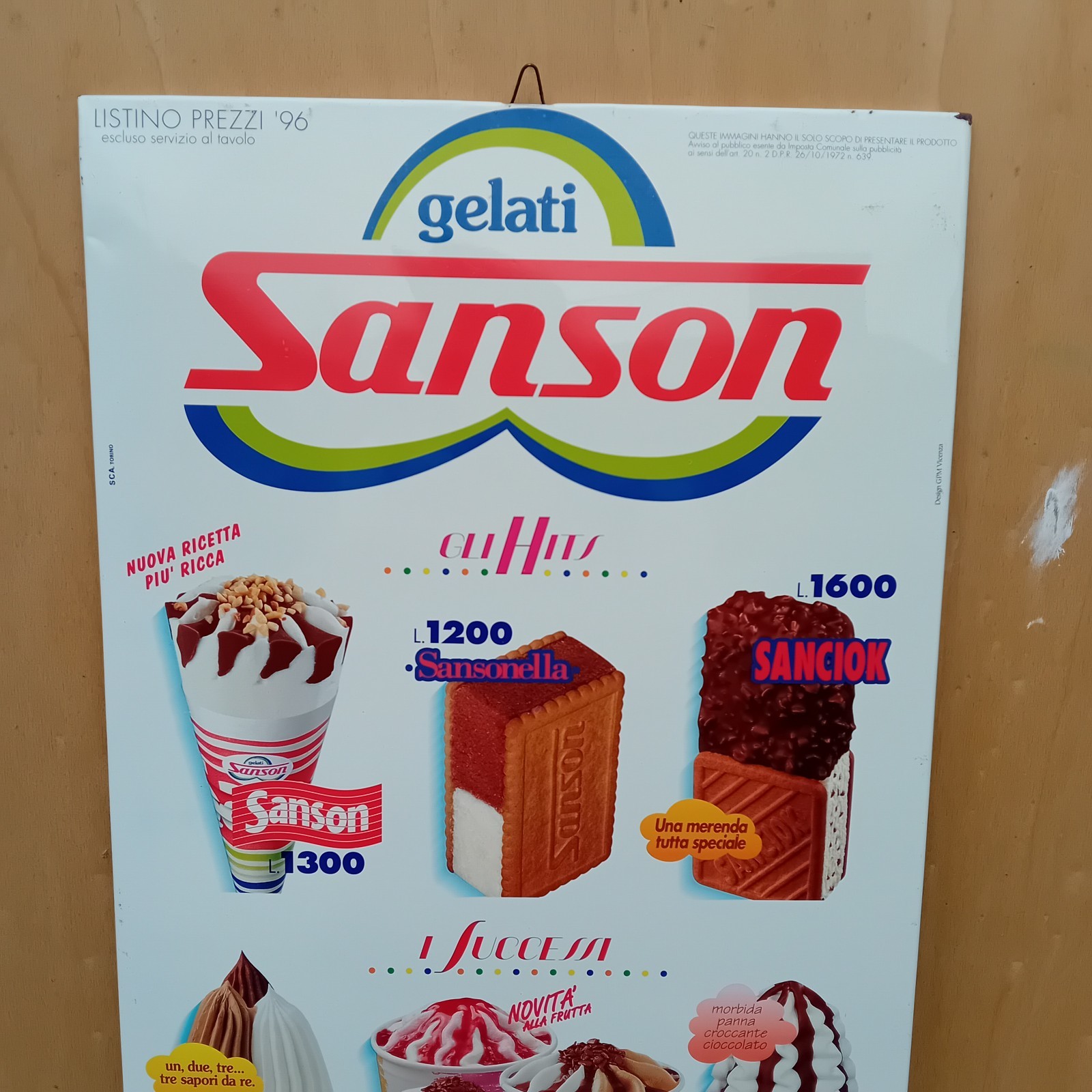 Sanson Ice Cream Table Sign
