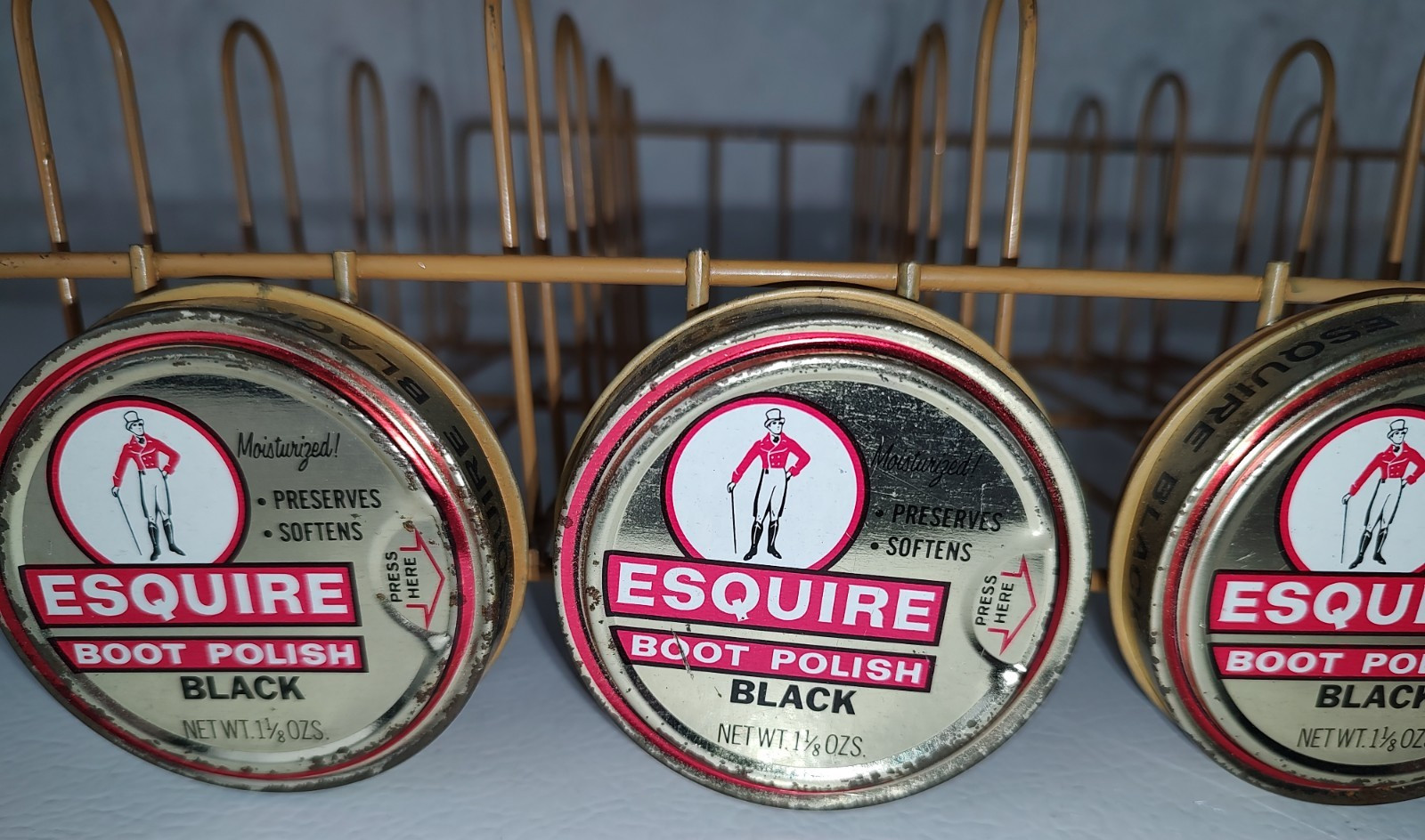 Esquire Shoe Polish Vintage Metal Rack Store Display Used