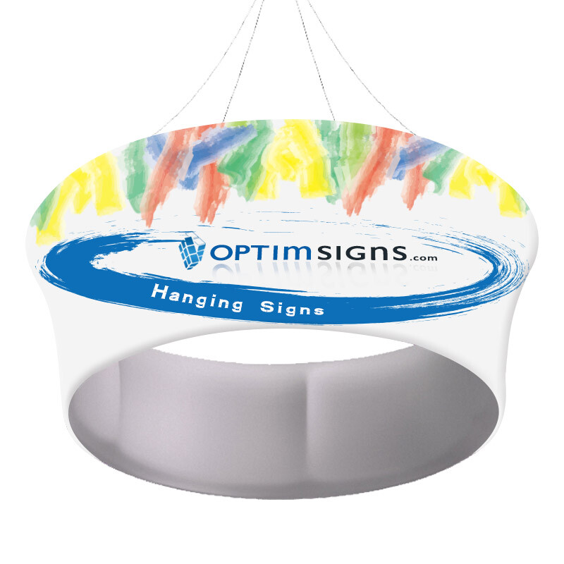 Custom Tapered Tension Fabric Tube Ceiling Hanging Banner Exhibition Trade Show