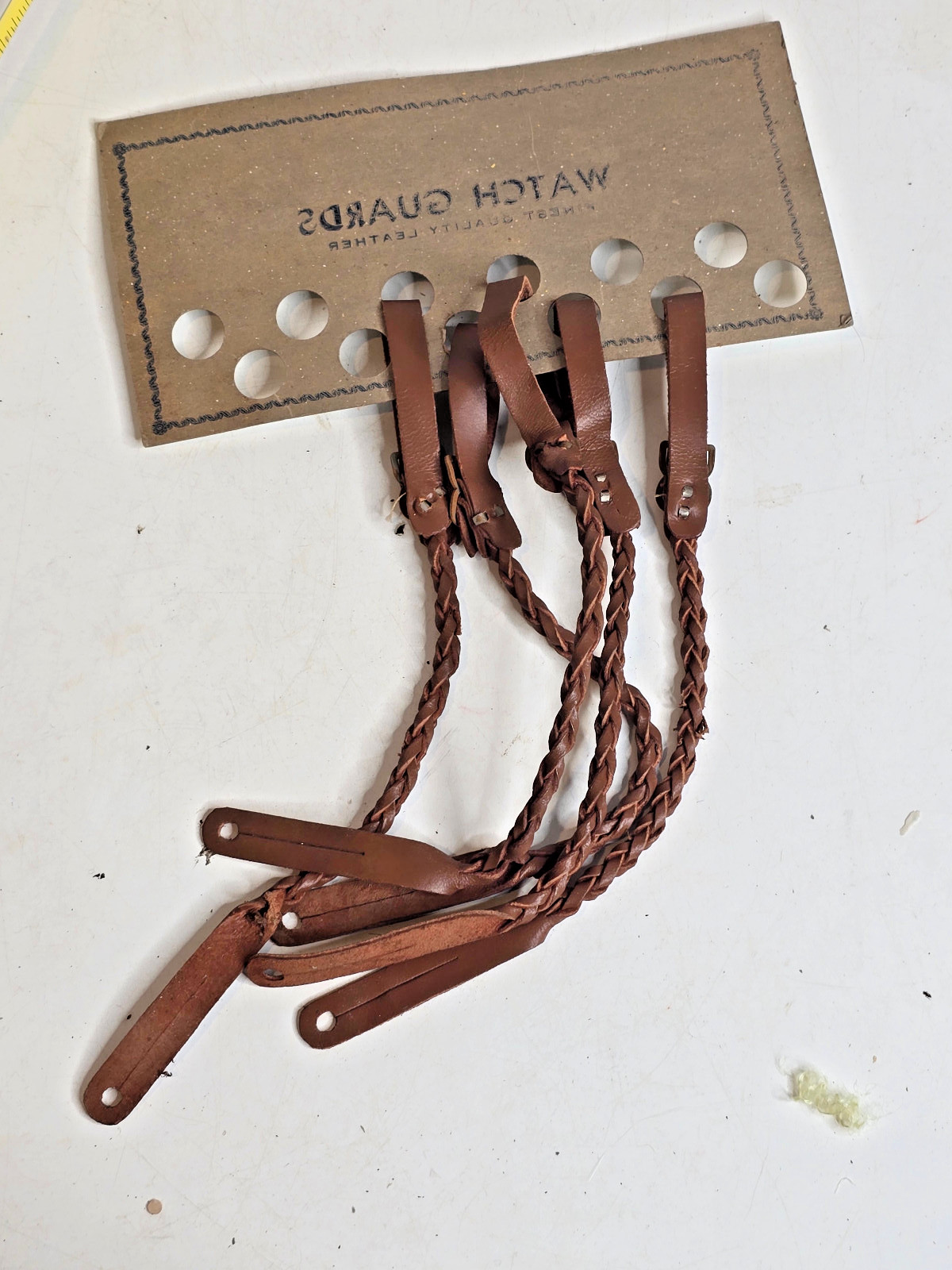 Vintage Braided Leather Watch Guards with Store Display