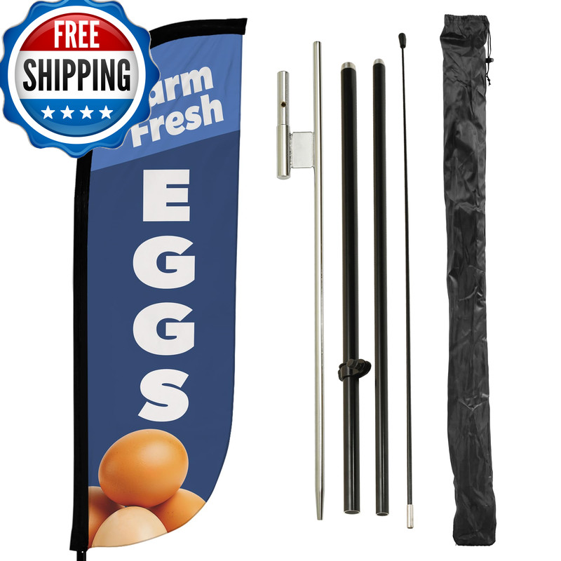 LookOurWay Feather Flag Pole Kit – 7 Feet Tall Advertising Banner with Fiberglas