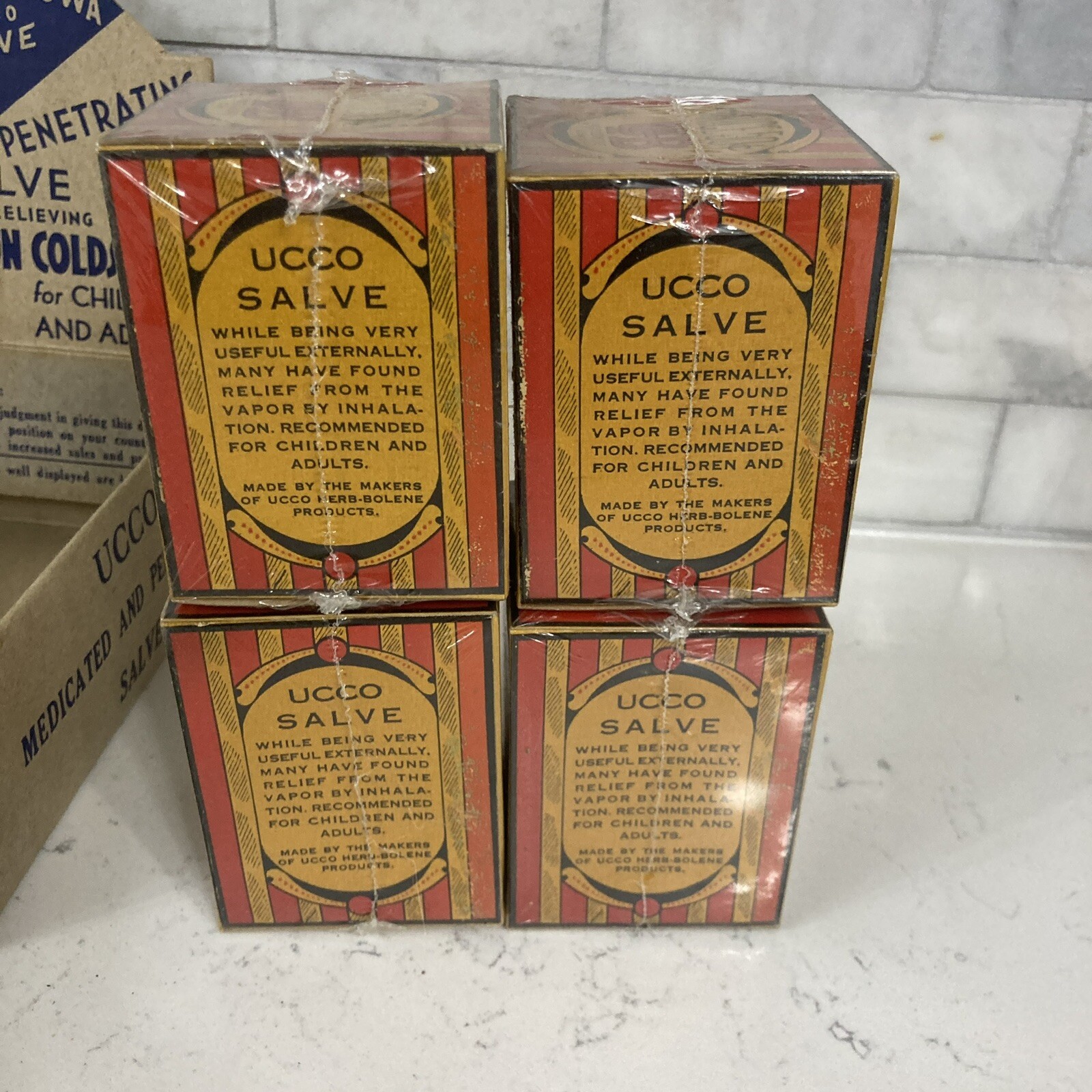 UCCO SALVE Store Display Box Advertising Sign Salve Boxes Empty