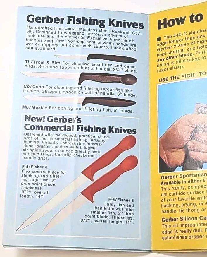 Vintage 1970’s Gerber Sportsmen’s Knives Knife Store Salesman’s Pamphlet